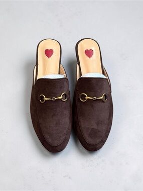 Vertundy Women's Suede Backless Loafers in Dark Brown brand new size 9